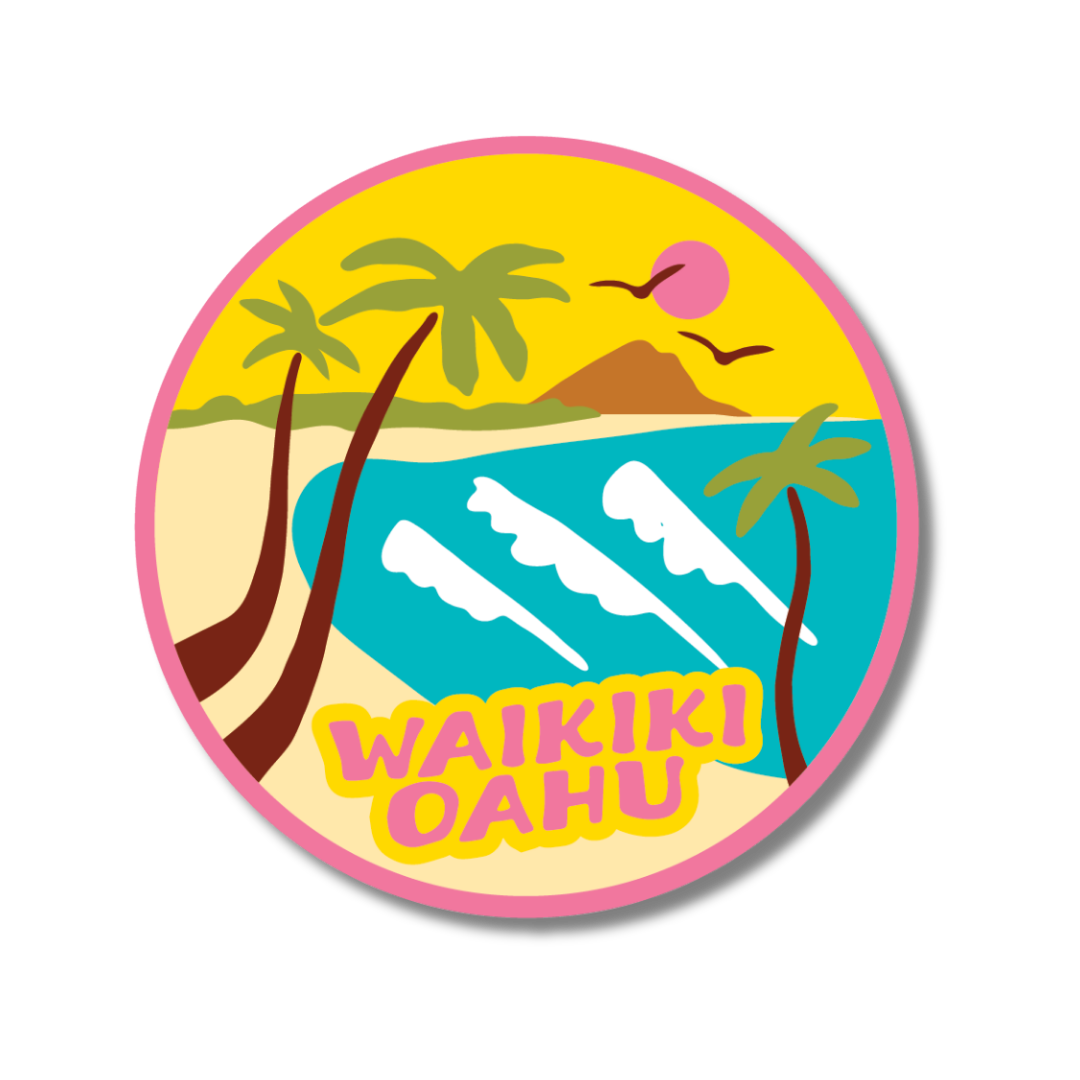 Waikiki Beach Hawaii Sticker